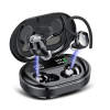 2025 New Ultralight Bluetooth Headphones 125Hrs Wireless Earbuds with Display Charger Case over Ear Bud with Earhooks,Noise Cancelling Mic,Waterproof Deep Bass Headset for Workout,Black