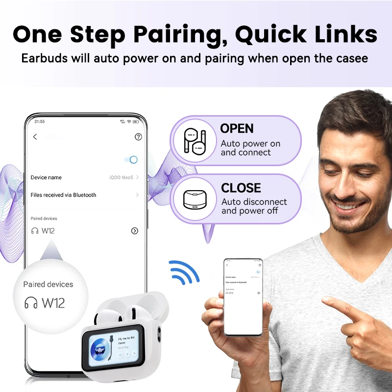 Noise Cancelling Earbuds Touch Control Earbuds Wireless Bluetooth Earbuds Earphones Wireless Bluetooth Earbuds - Image 6