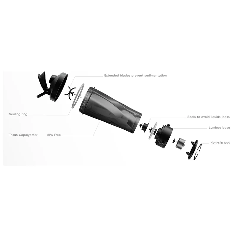 Rechargeable Protein Shake Mixer Shaker Cups for Protein Shakes and Meal Replacement Shakes - Image 3